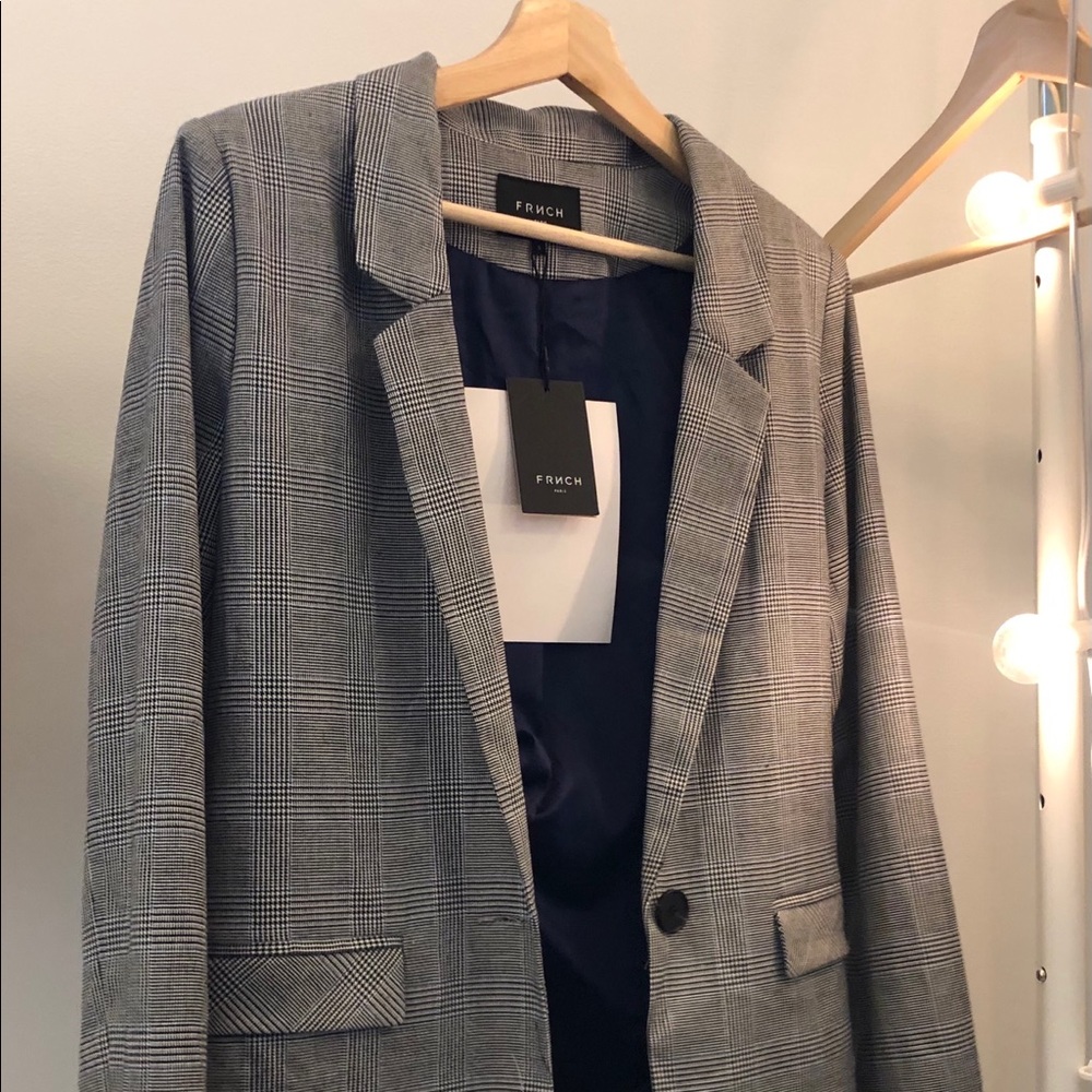 FRNCH Gray Plaid Blazer